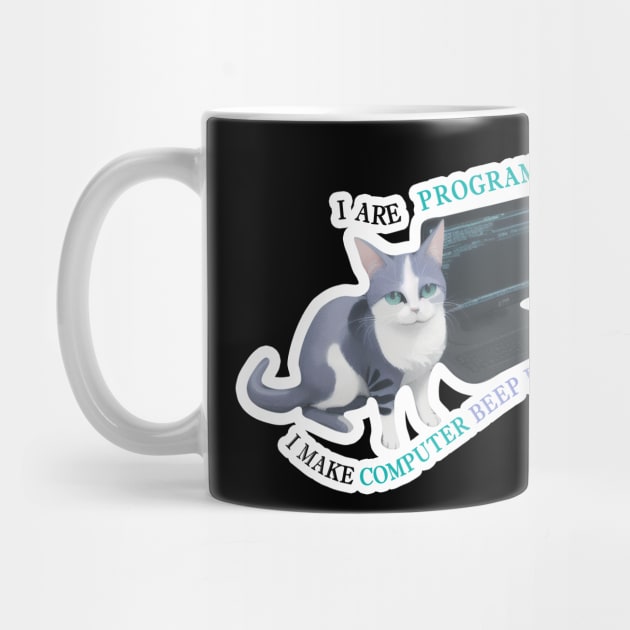 I are programmer i make computer beep boop Cat by LycheeDesign